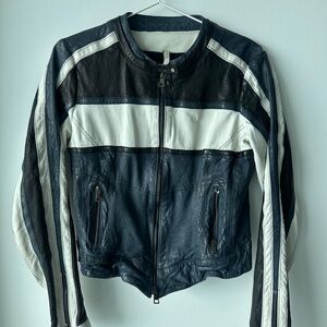 Axel’s Roncarati - Aston Colorblock Moto Leather Jacket Size Small